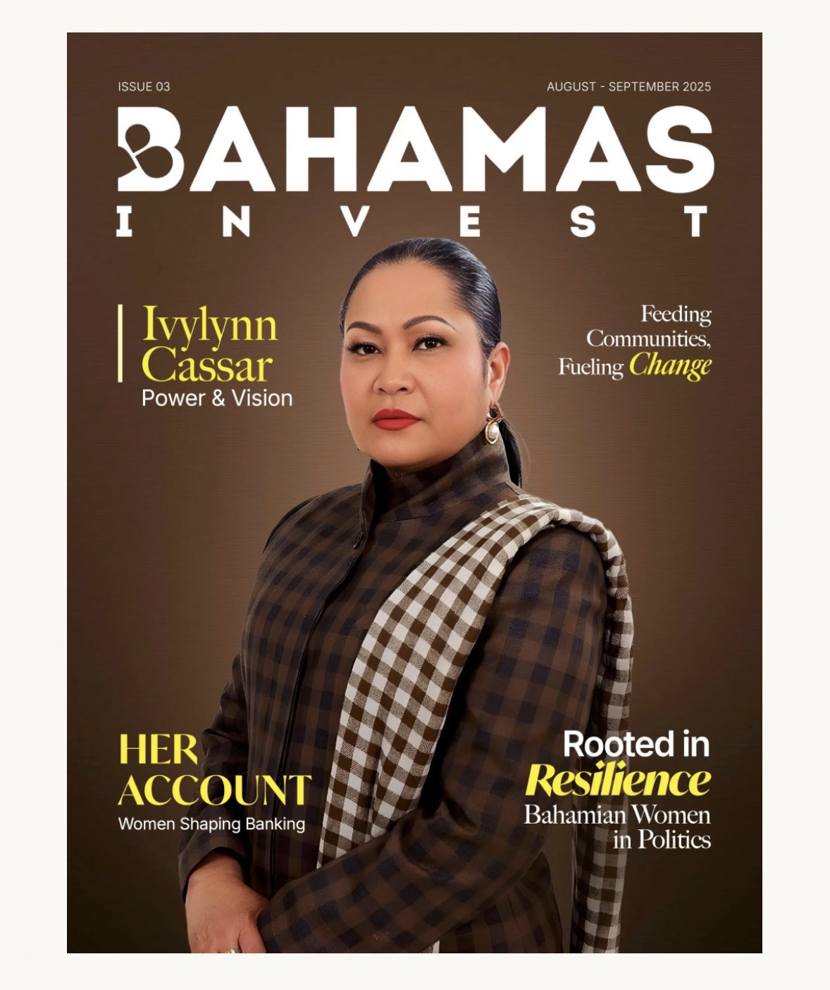 Original Bahamas Invest Issue 03 cover featuring Iwlynn Cassar